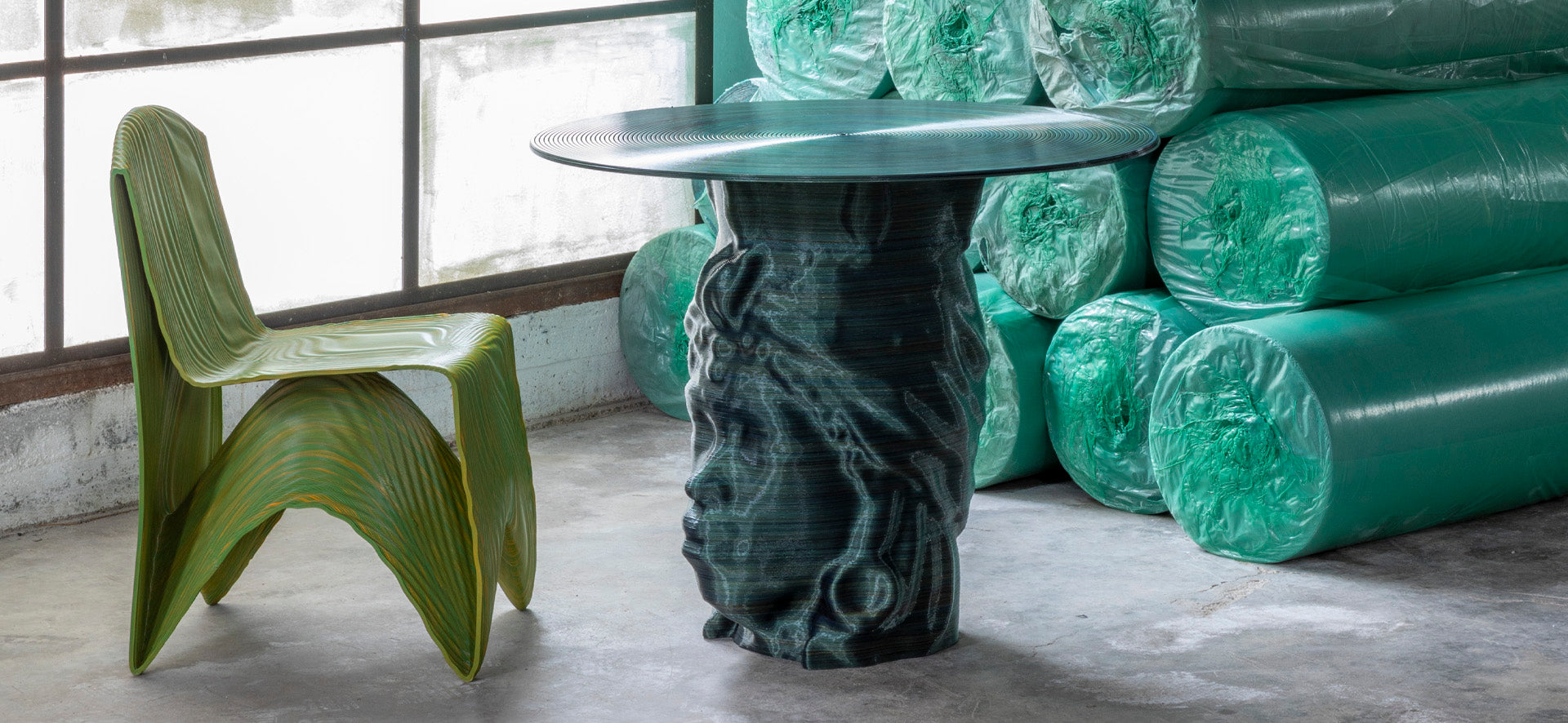 3D Printed Furniture - Chair Santorini Table Moro